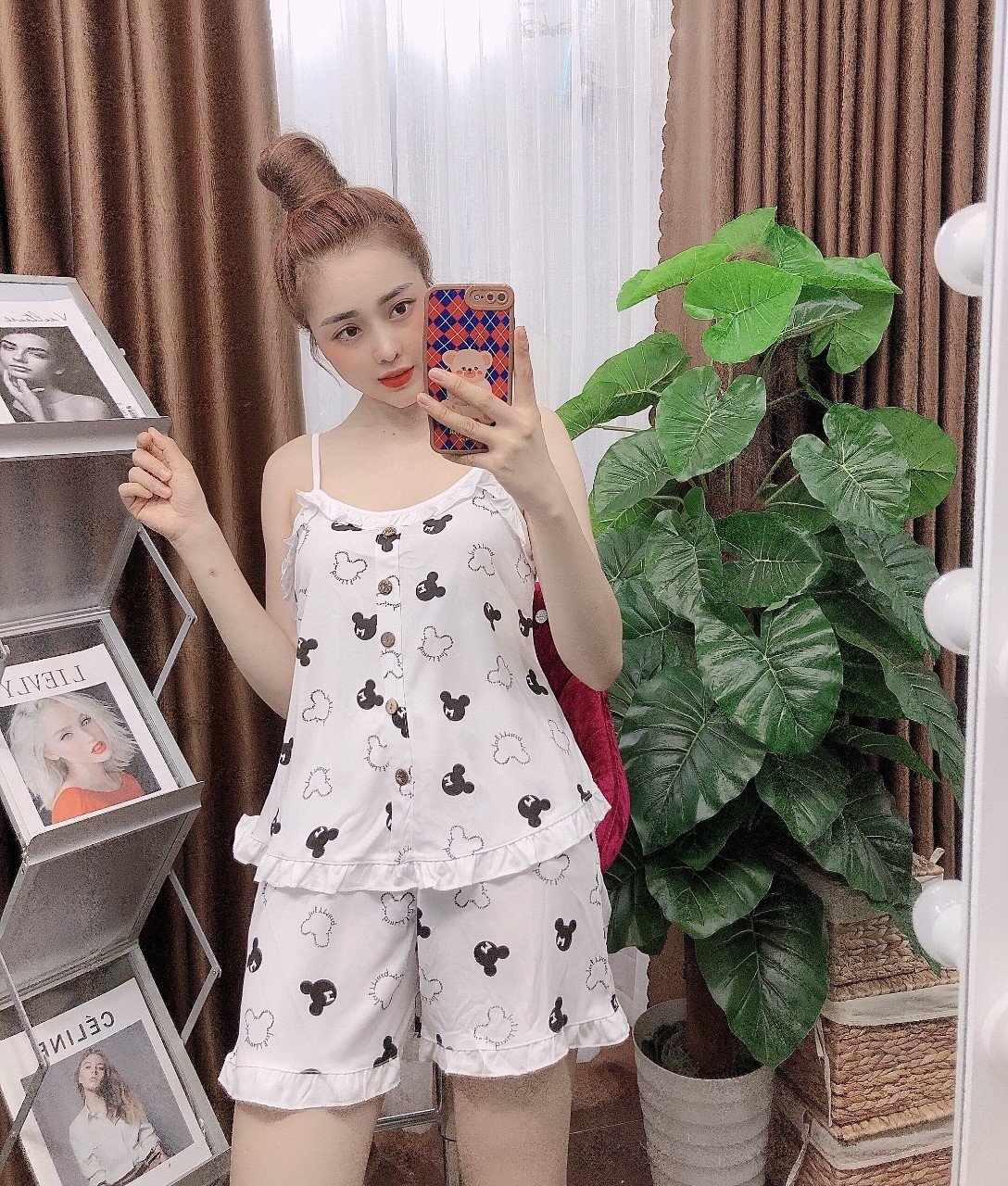 Set bộ đùi cotton 2 dây mặc nhà