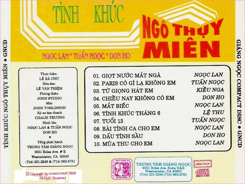 Bộ 8CD Tuyệt phẩm Ngô Thụy Miên