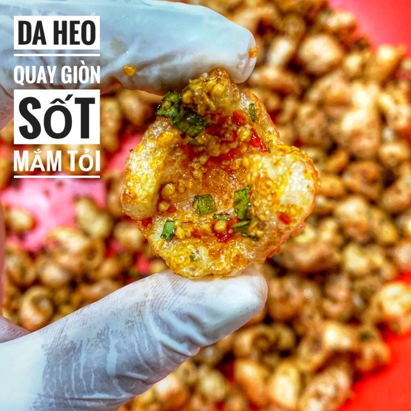 Da heo quay giòn sốt mắm tỏi 1kg/ 500g/ 250g - đồ ăn vặt thơm ngon