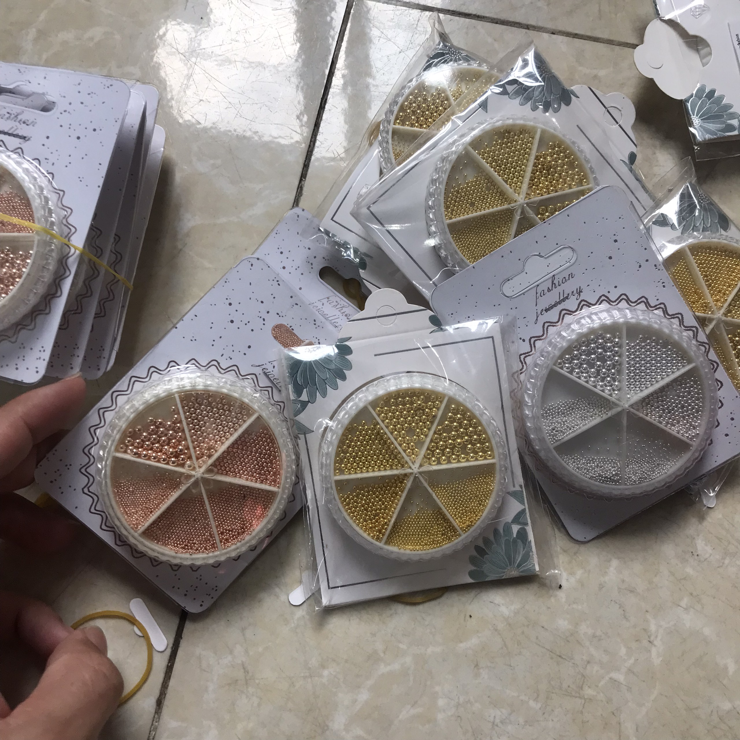 Set Ngọc Trai trang trí móng 3D mix size - Siêu Sáng - Sugar Nails