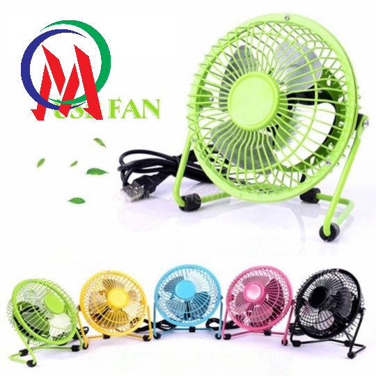 Quạt mini lồng sắt sử dụng cổng USB đường kính 13cm quạt để bàn