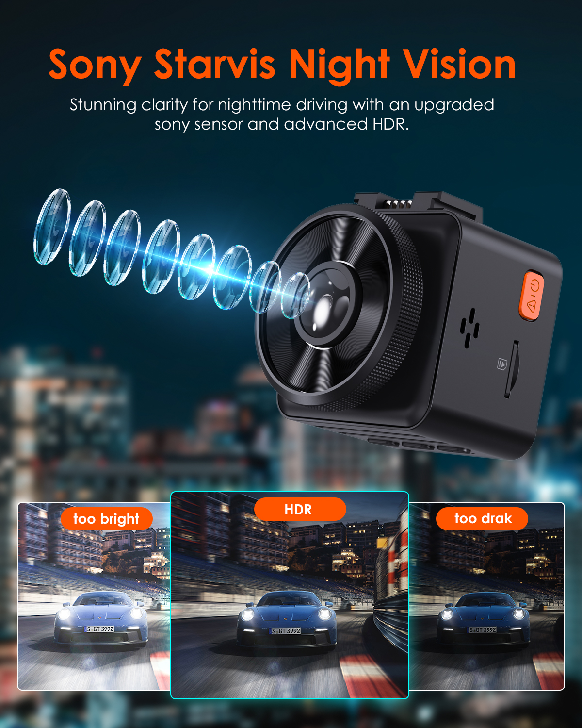 Vantrue 2.5K WiFi Mini Dash Cam with GPS and Speed, Voice Control Front Car Dash  Camera, 24 Hours Parking Mode, Night Vision, Buffered Motion Detection,  APP, Wireless Controller, Support 512GB Max 