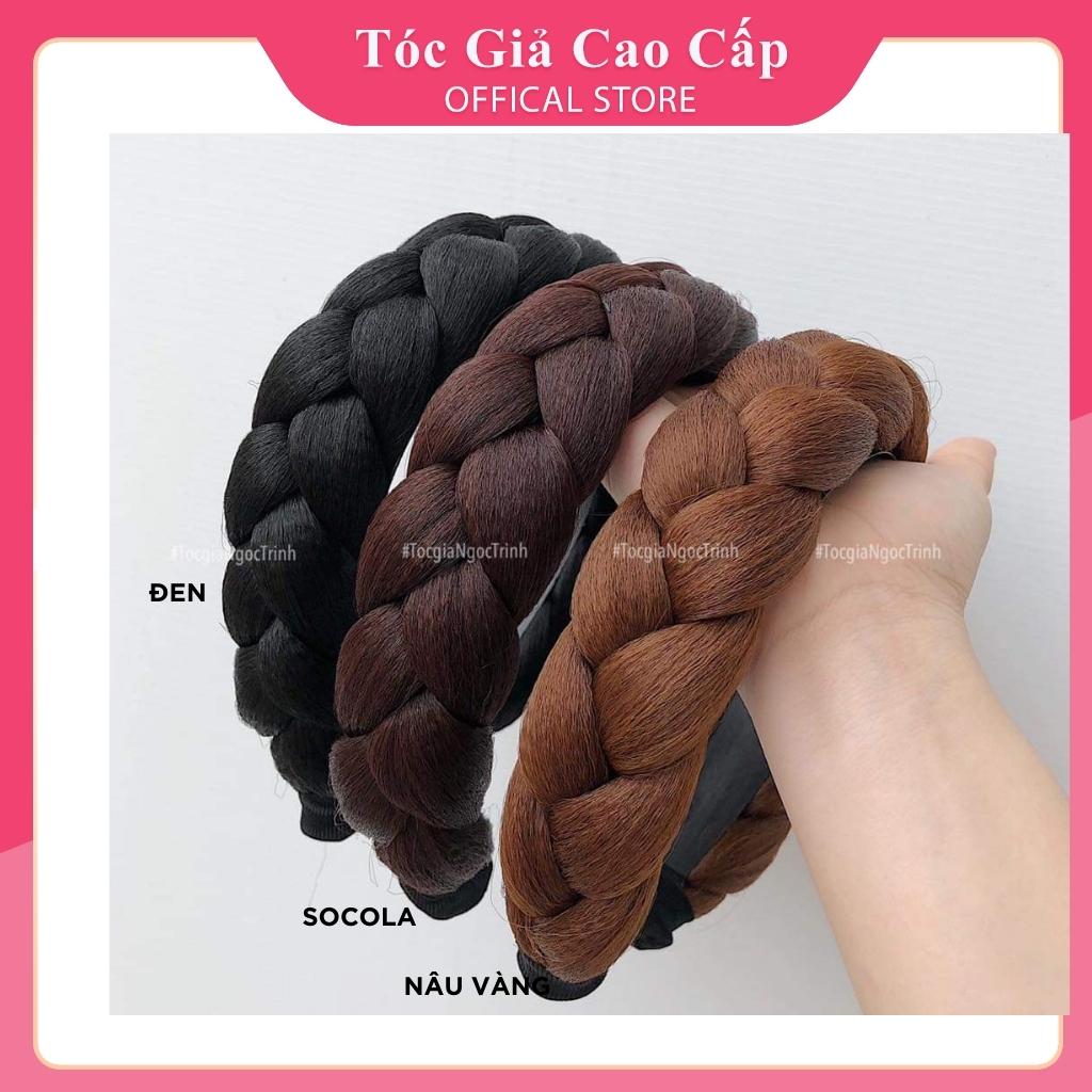 Tóc giả nữ đẹp băng đô tết tóc bấm phồng 5cm