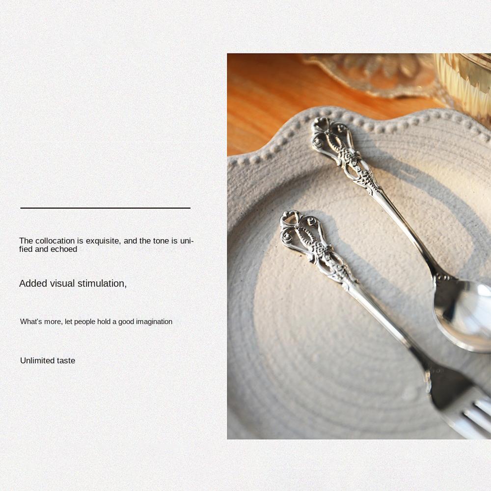 1-4pcs Gold Stainless Steel Spoon Fork Luxury Dinnerware Ice Afternoon Tea Kitchen Dessert Tableware Silverware Gift