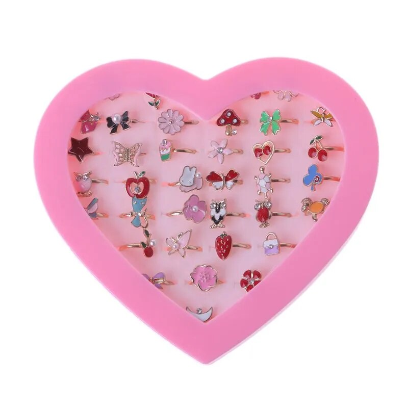 36 Pcs Little Girl Jewelry Rings Children Kids Rings Gift Jewelry ...