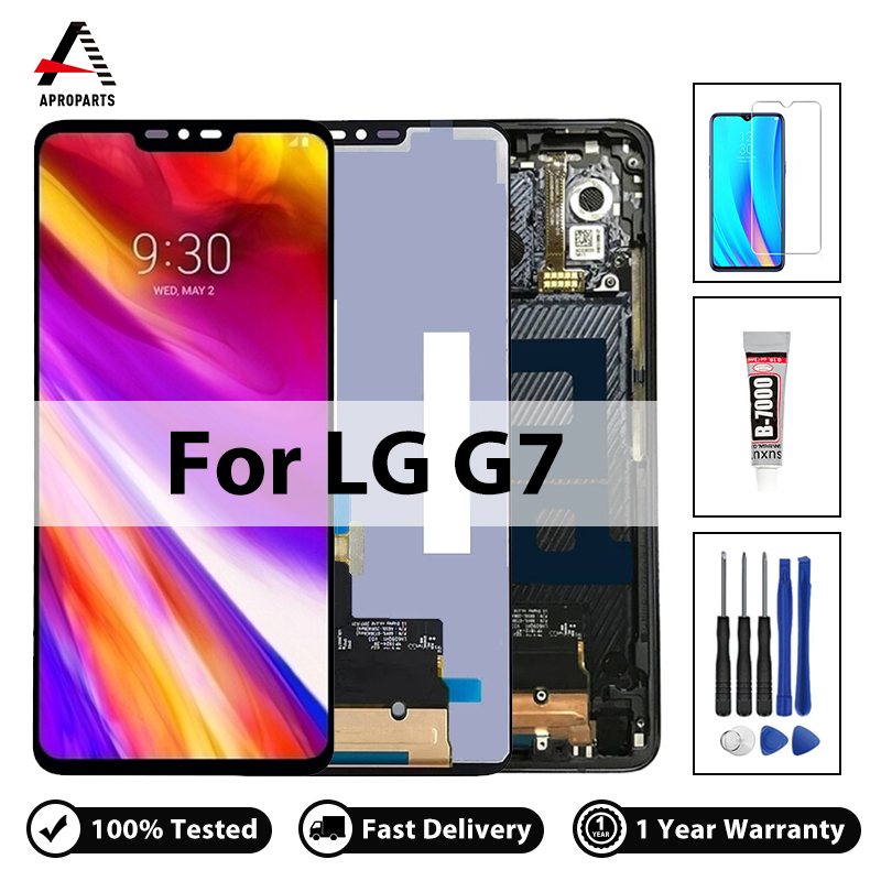 Tested lcd display for lg g7 lcd g7 thinq g710 lcd display for lg g7 g710 g710em display lcd screen touch digitizer assembly