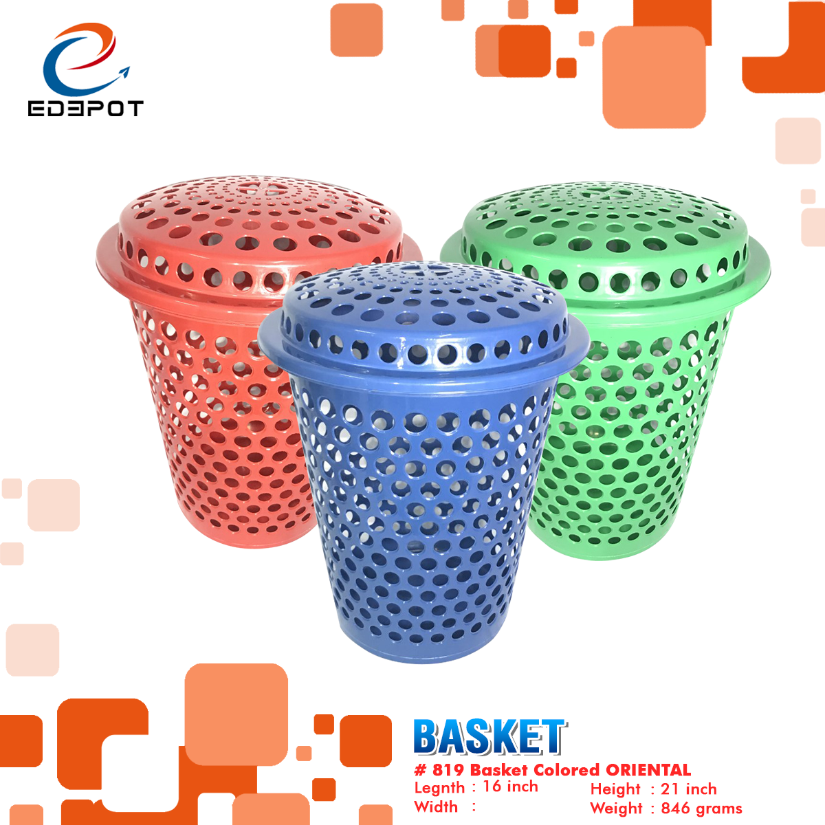 Edepot 819 AS Laundry Basket High Quality Lazada PH
