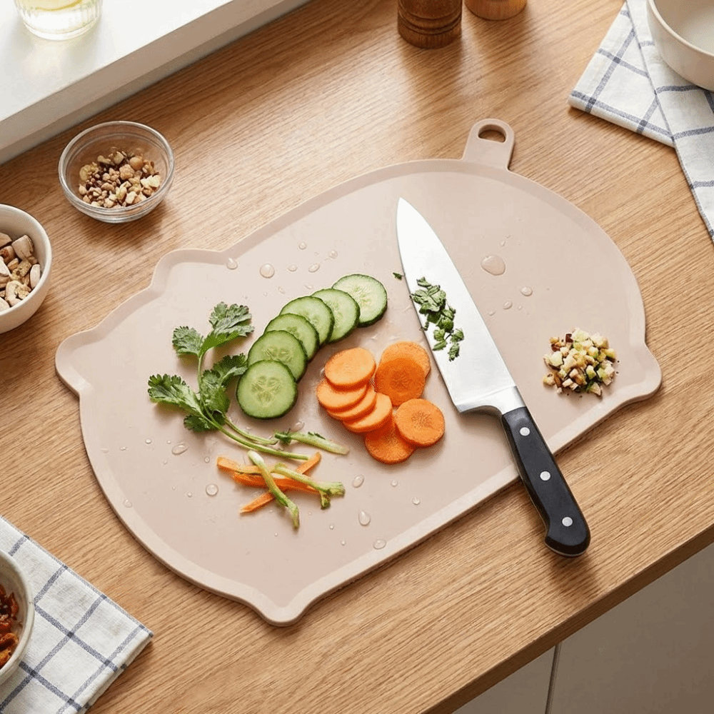 Multi-Purpose Non-Slip Anti-Mildew Cutting Board Double-Sided Thickened Chopping Board Soft Hangable Fruit Cutting Board Restaurant.