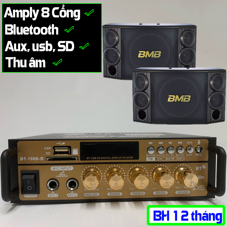 AMPLY MINI KARAOKE 300W ORIS BT-9100 CÓ BLUETOOTH