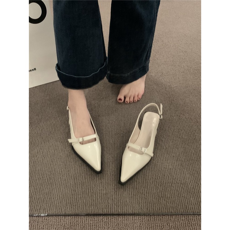 Giày Sandal Đế Thấp Mũi Nhọn Thời Trang Dành Cho Nữ