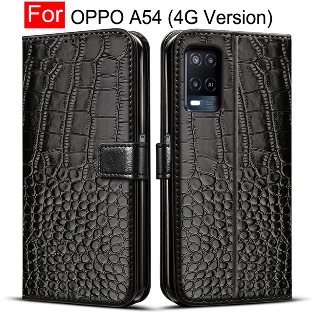 Ốp da cho Oppo lật cá sấu A54 4G cph2239