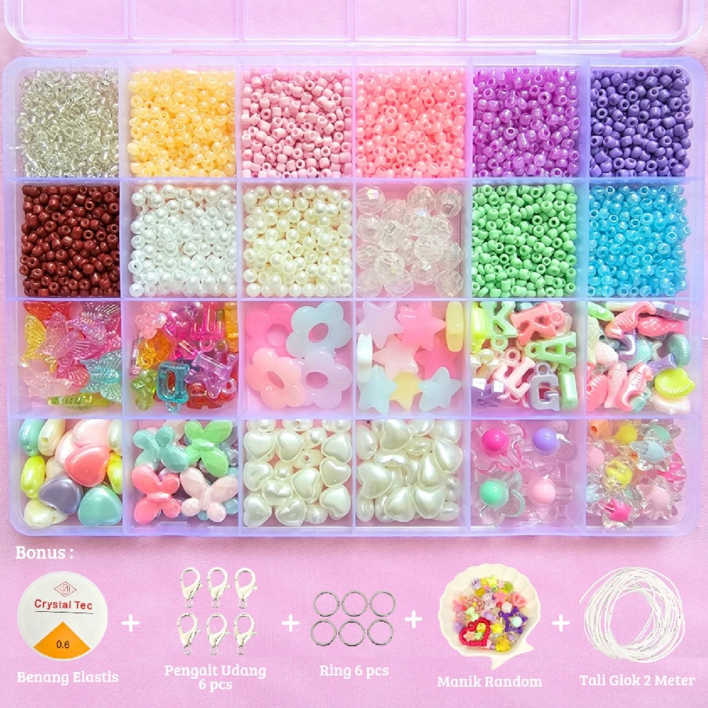 Set Manik Manik Murah Lucu 1 Box DIY Beads - SM012 Bahan Premium