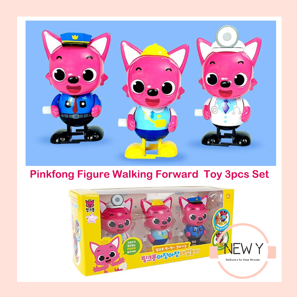 [Pinkfong] Baby Figure Walking Forward Wind Up Clock Work Toy Play 3pcs Set Lazada