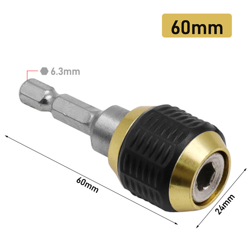 1/4" Keyless Drill Chuck Conversion Hex Shank Adapter Extended Quick Change Bit Extension Rod