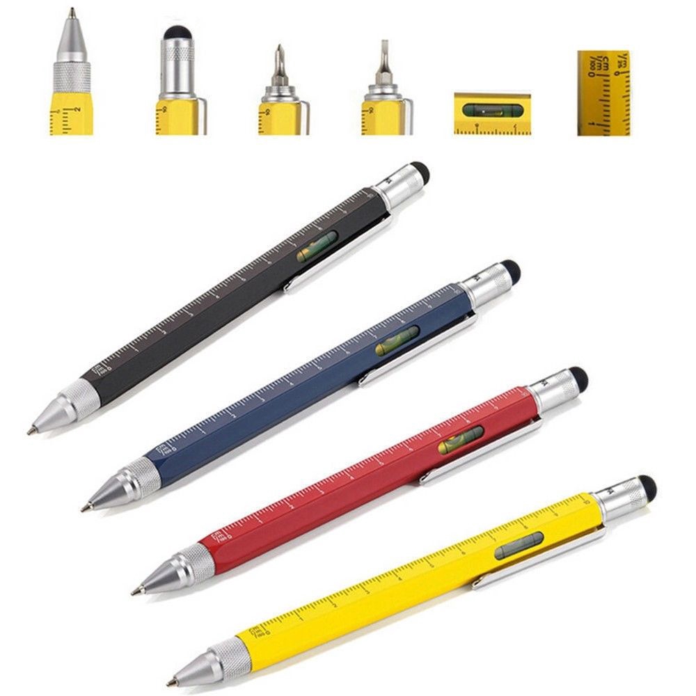 Bút Cảm Ứng Màn Hình Cảm Ứng Đa Năng 6in1 Bút Bi Kèm Thước Kẻ Dụng Cụ Tuốc Nơ Vít