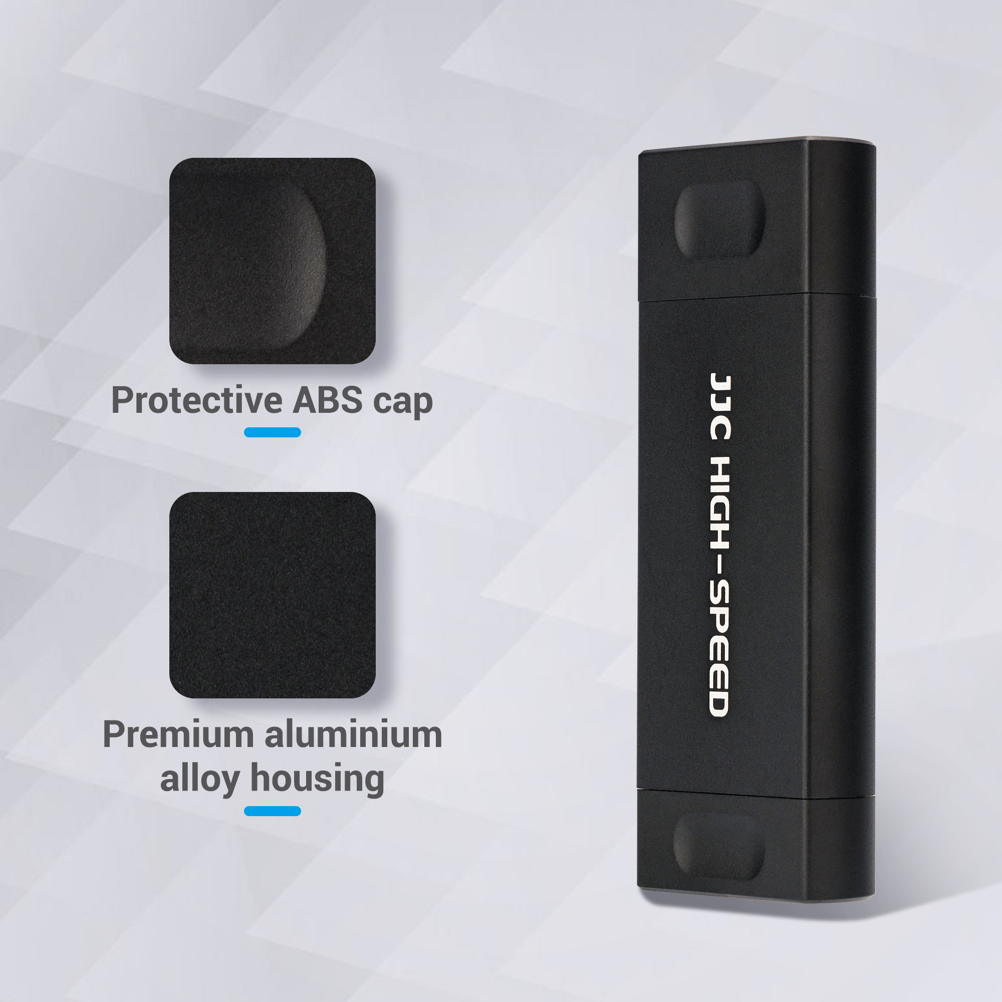 Đầu đọc thẻ nhớ JJC UHS-II SD micro SD, cổng kết nối 3 trong 1 USB 3.1 USB-C Type-C 3.1 micro USB 2.0, tốc độ truyền cao lên đến 312MB / s, tương thích với máy tính, laptop, OTG cho phép điện thoại và máy tính bảng