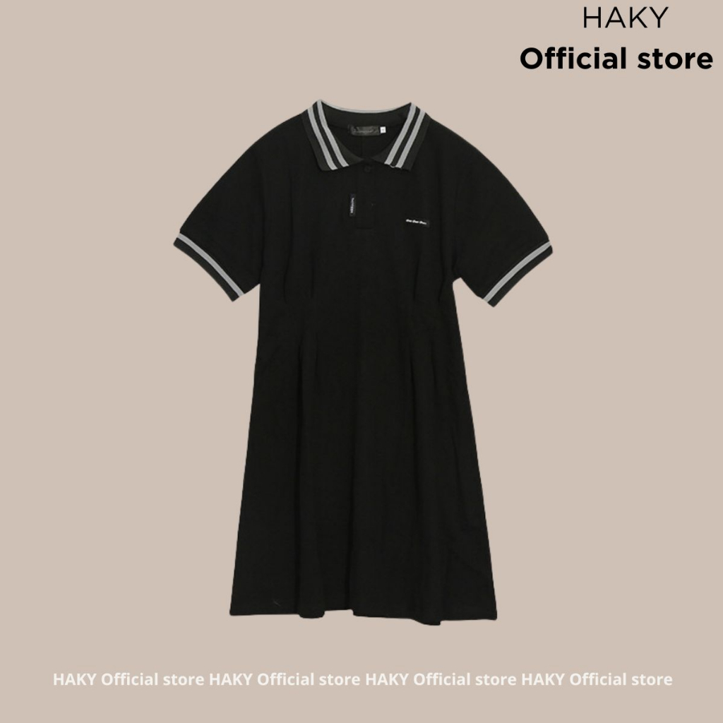 Đầm Nữ BigSize HAKY,Đầm Váy Nữ Basic Phối Cổ Dáng Suông Chất Liệu Cotton 15