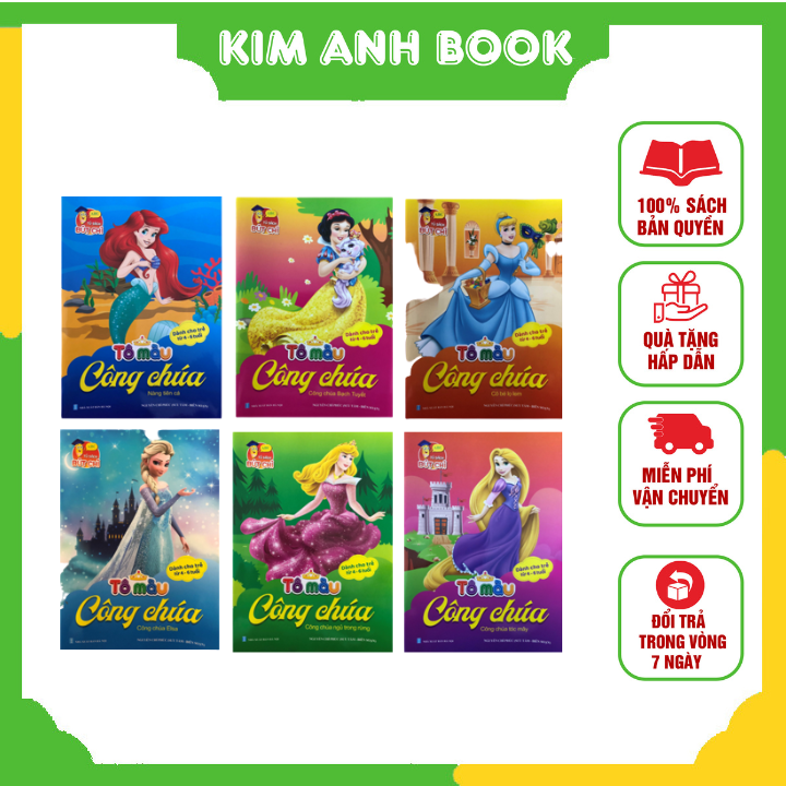 Tô Màu Công Chúa Siêu Dễ Thương - Bộ 6 Cuốn