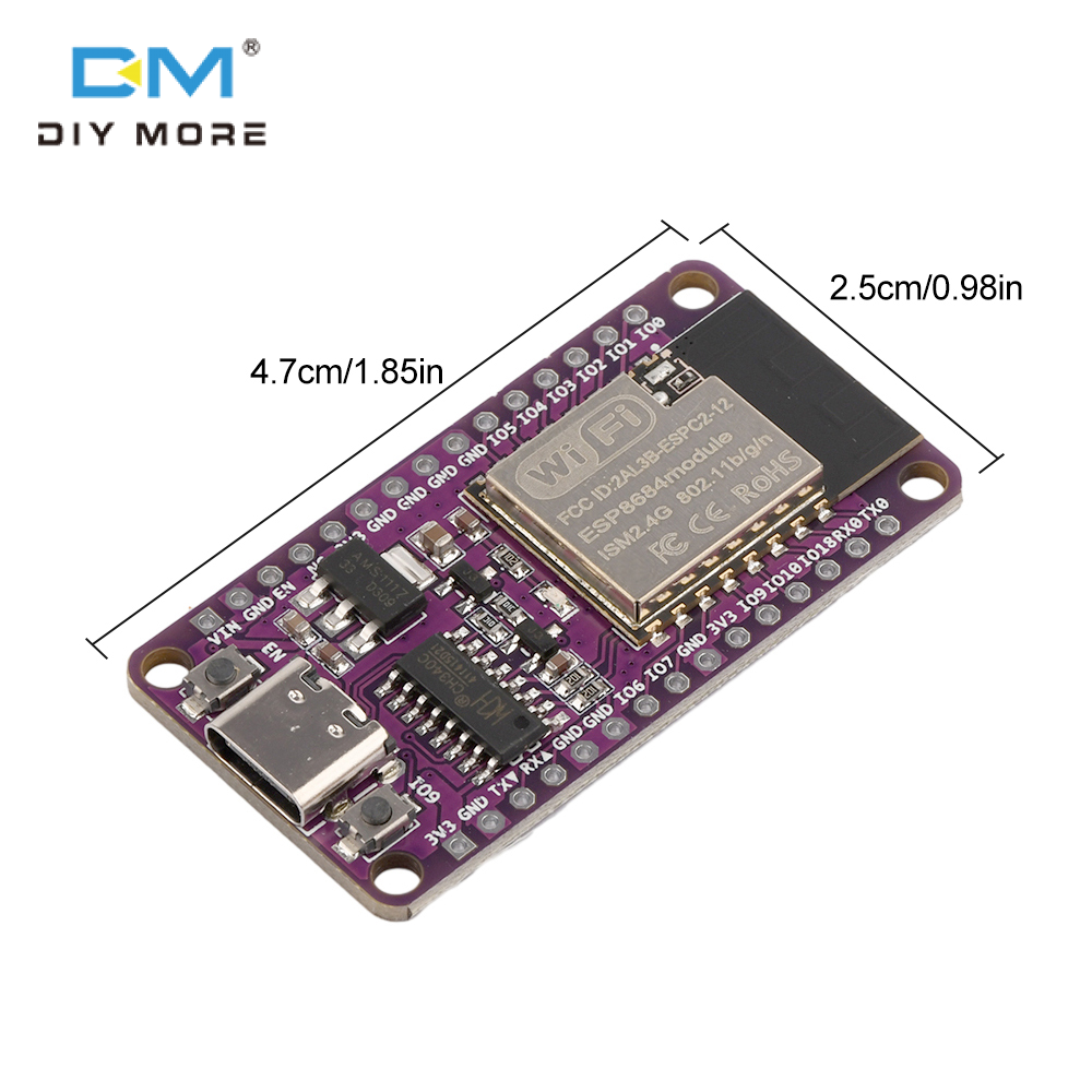 diymore ESP32-C2 bảng mạch phát triển ESPC2-12 module tương thích cho ESP8684-DevKitM-1 Wifi & mô-đun Bluetooth
