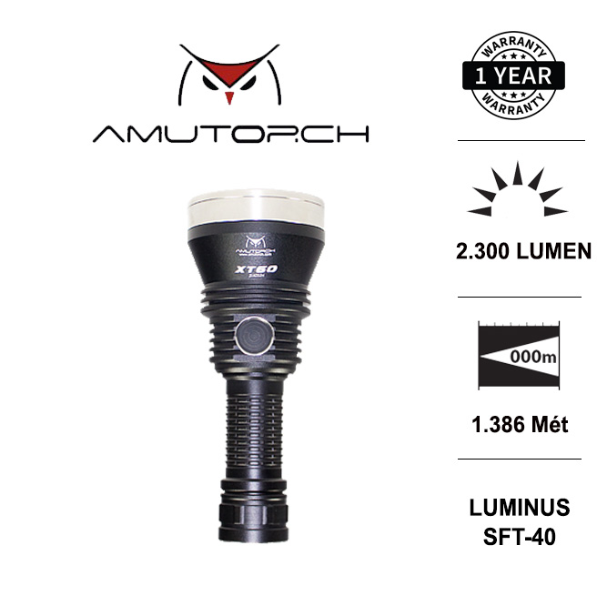 Đèn pin chiếu xa AMUTORCH XT60 độ sáng 2300 lumen chiếu xa 1386 mét LED thumbnail
