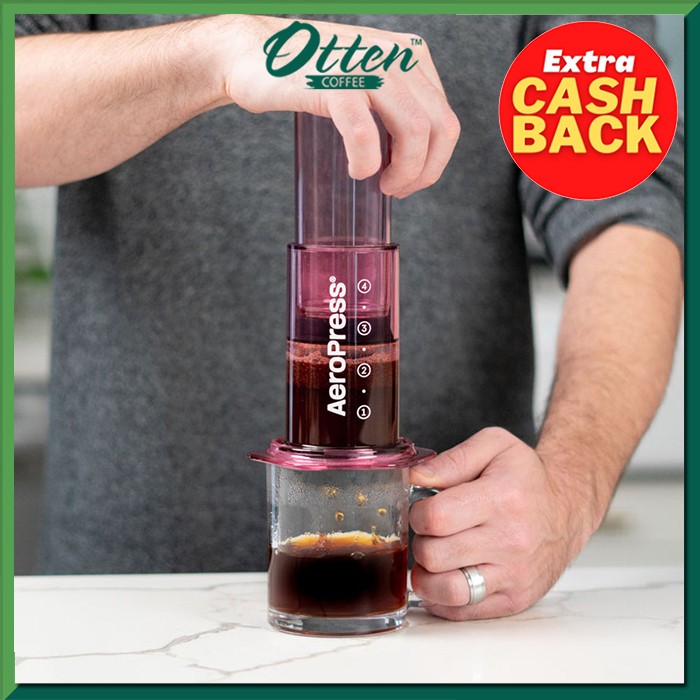 AeroPress Clear Coffee Press Pink Alat Seduh Kopi Manual Brewer