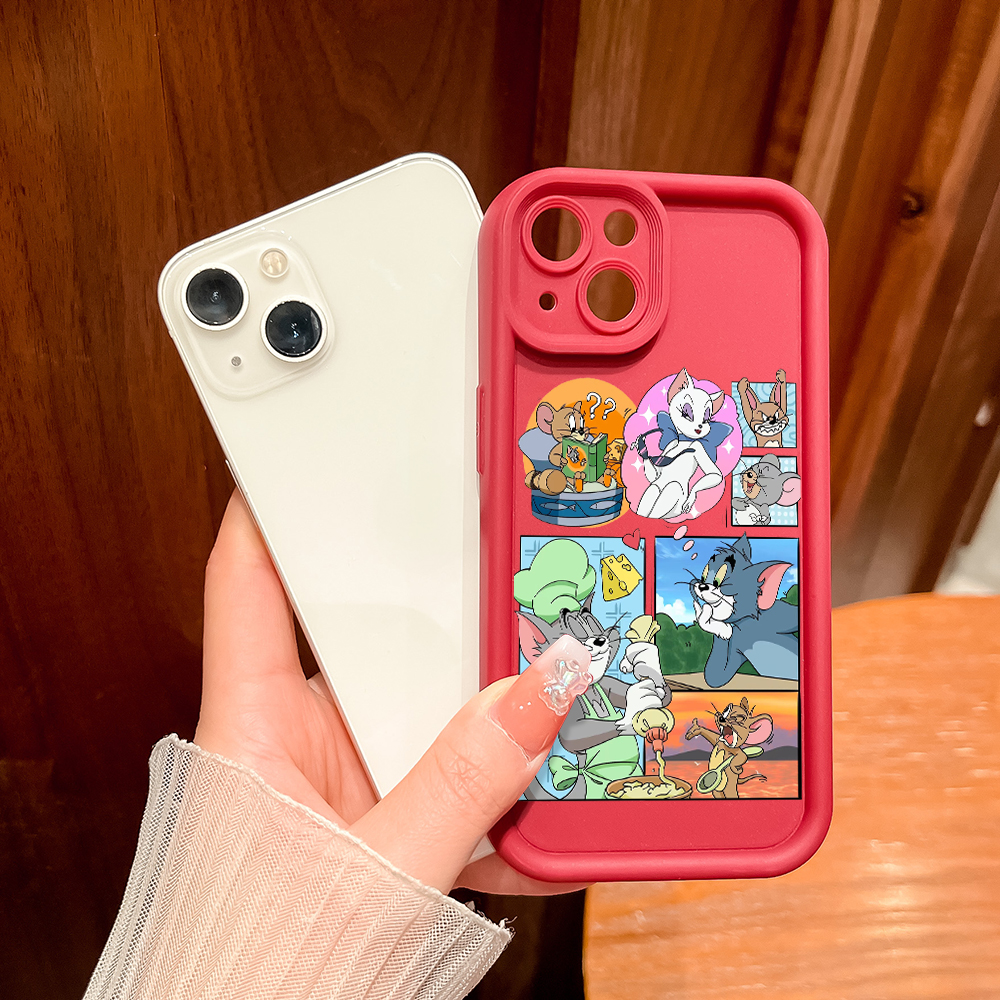 ZeroQiQi for Samsung A06 Back Cover Tom Jerry Comic Soft Rubber Ladder Camera Protection Phone Case. 