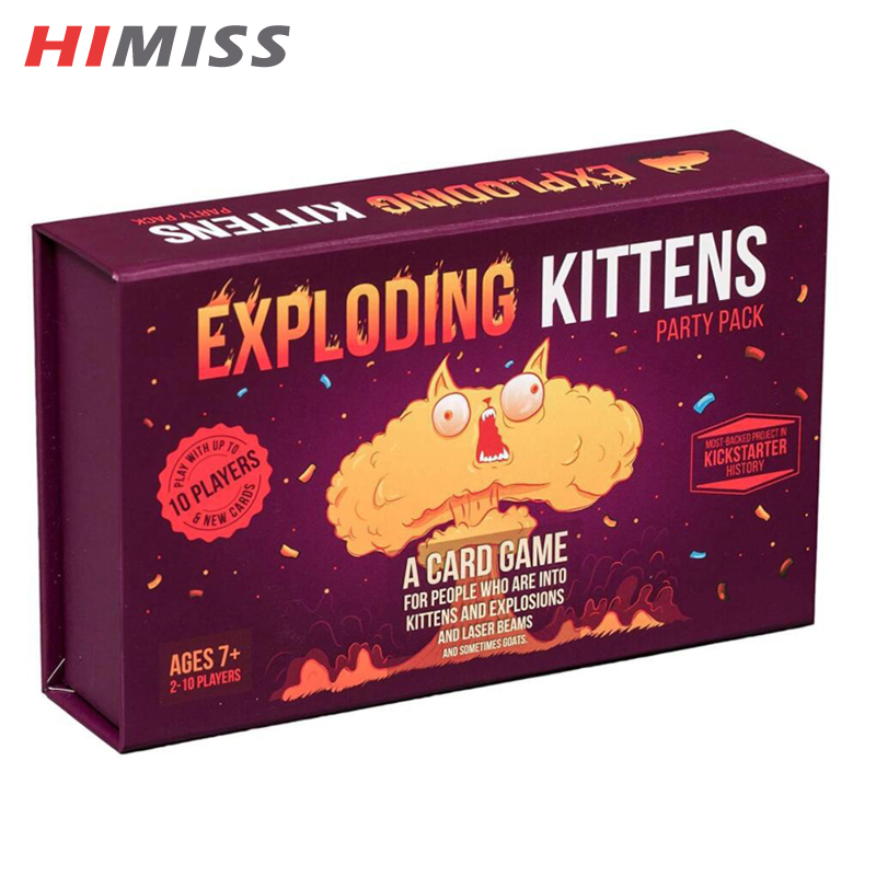 HIMISS Explosive Kitten Card Game Fun Family Games For Teens Kids Russian Roulette Card Games For Family Gathering