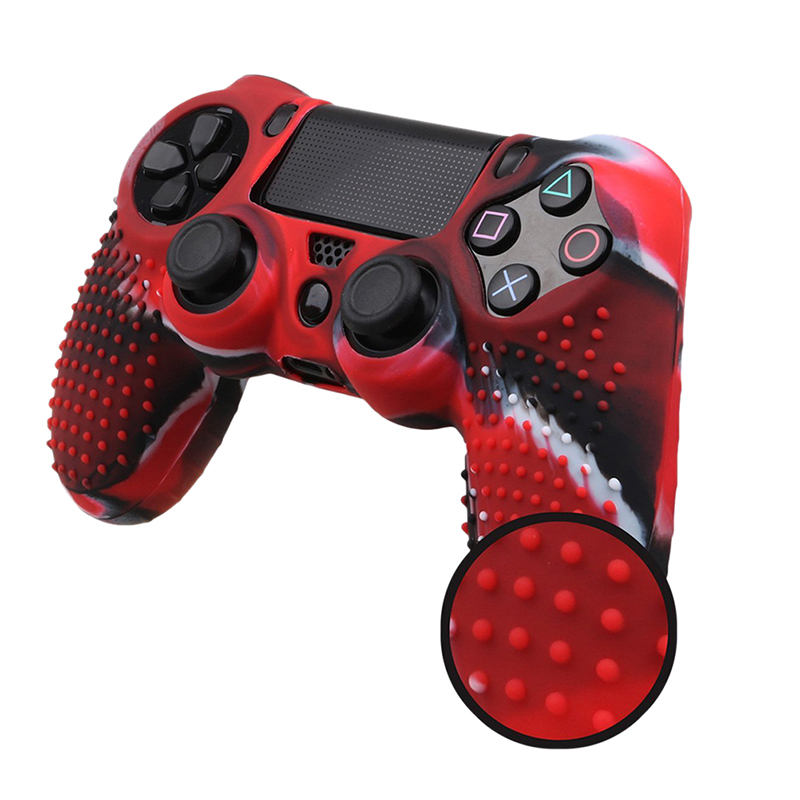 [Fortitudes] Camouflage Silicone Rubber Skin Grip Cover Case for PlayStation 4 PS4 Controller