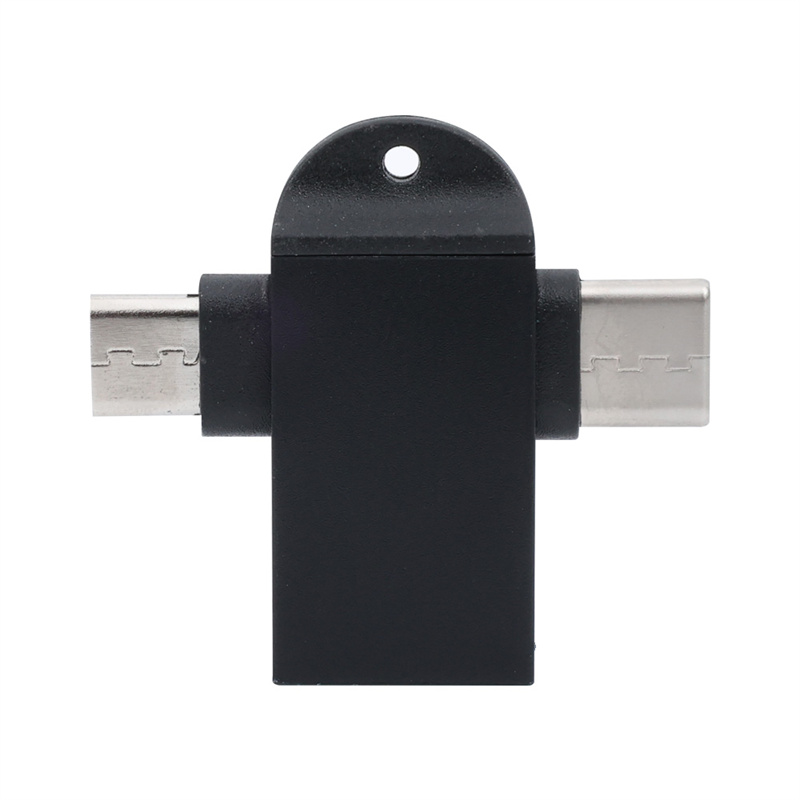 2 In 1 Mini USB OTG Type-C and Micro Adapter for Super Speed Transfer for Phone Laptops and More Devices