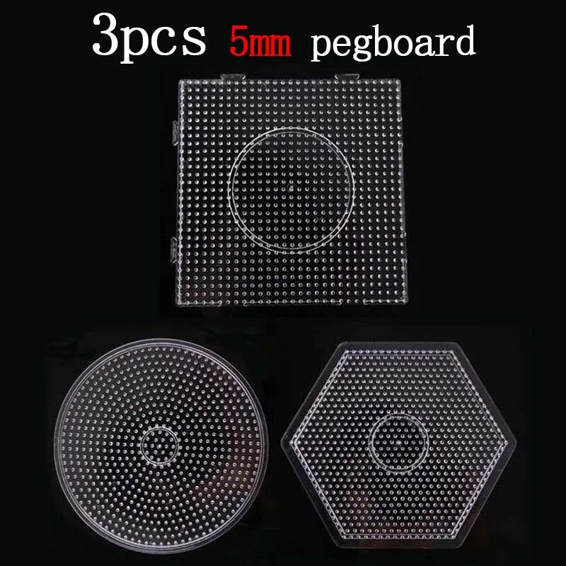 PUPUKOU Perler Fuse Bead Pegboard Square Shape Practical PE Clear Beads Templates Circle Puzzle Template For Hama Beads
