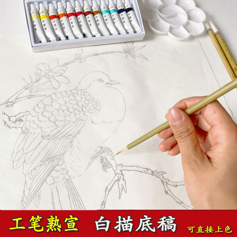 Hội Họa Trung Quốc Giới Thiệu Bức Tranh Vẽ Phác Thảo Sao Chép Tác Phẩm Nghệ  Thuật Của Dòng Móc Màu Cho Người Mới Bắt Đầu Tập Luyện Chim Nấu Chín Gạo -