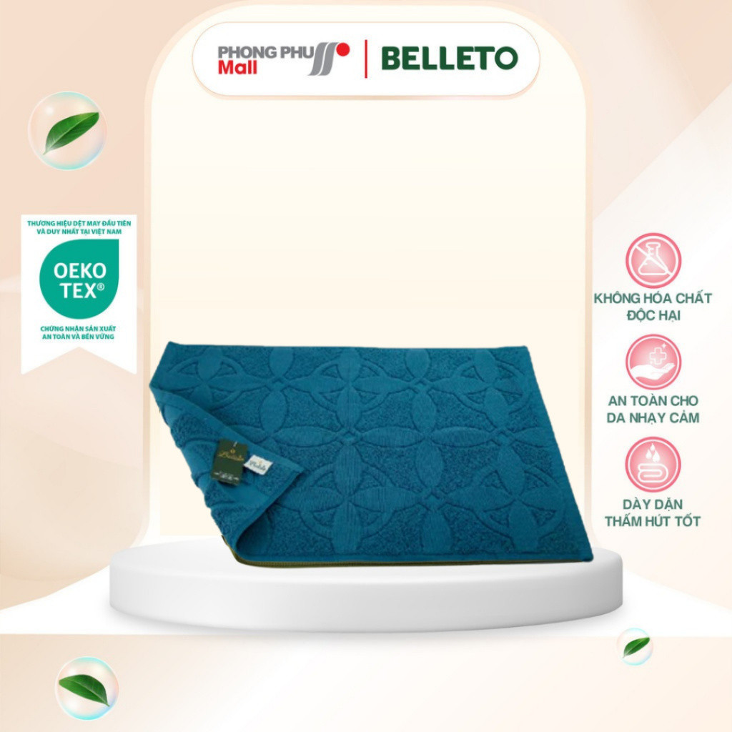 Thảm Chùi Chân Belleto M824, 40x60cm Cao Cấp Siêu Thấm Hút Dễ Giặt Nhanh Khô Siêu Mềm Mại, Chống Trơn Trượt Dành Cho Người Lớn Phù Hợp Phòng Tắm, Trang Trí Nhà Cửa