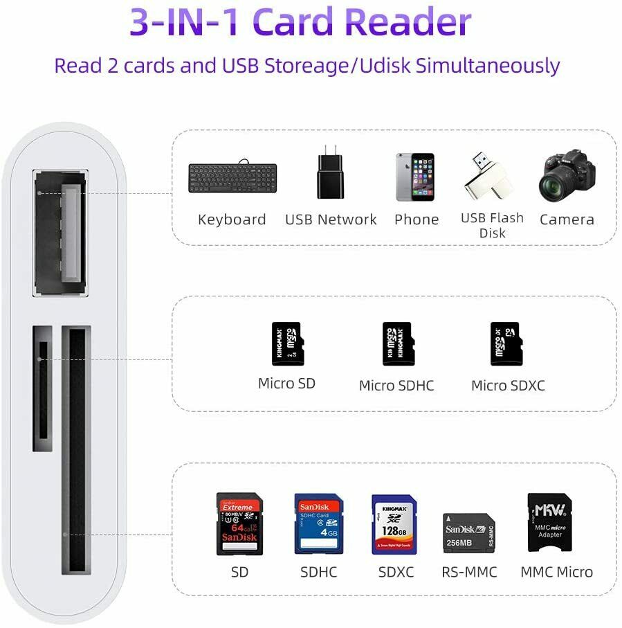 🔔 [Giao hàng nhanh]Đầu Đọc Thẻ Máy Tính Di Động Android Type-C Đầu Đọc Đĩa U Thẻ OTG/SD/TF Đa Chức Năng