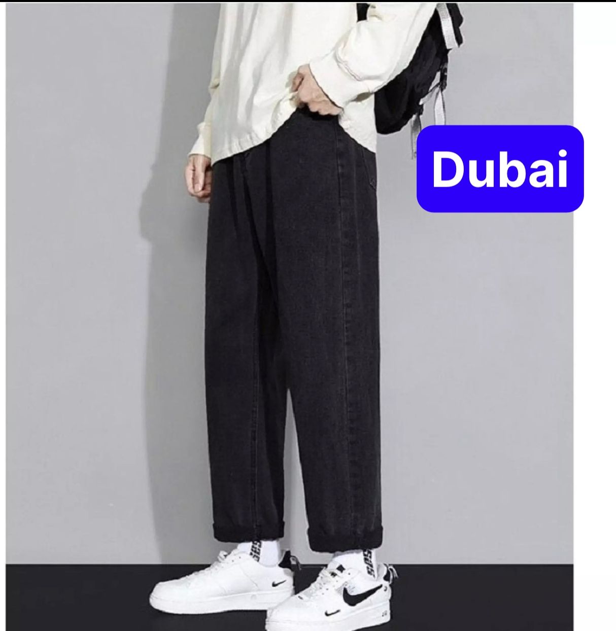 QUẦN BAGGY ỐNG SUÔNG RỘNG JEAN NAM CHẤT BÒ XANH ĐEN TRƠN CAO CẤP CO GIÃN NHẸ HOT TREND 2022 - DUBAI FASHION