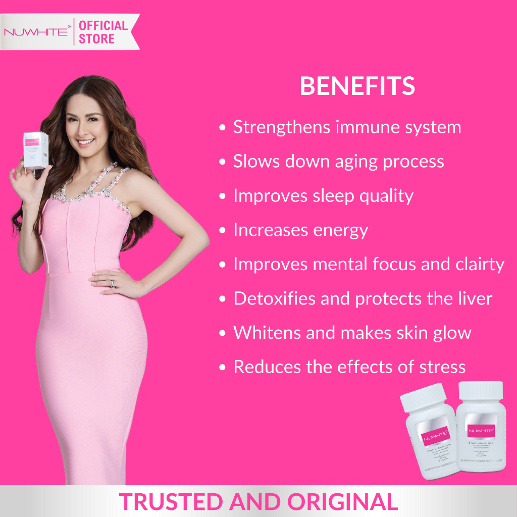 Nuwhite S-Acetyl Glutathione with Collagen Sodium Ascorbate and Vitamin E |  Lazada PH