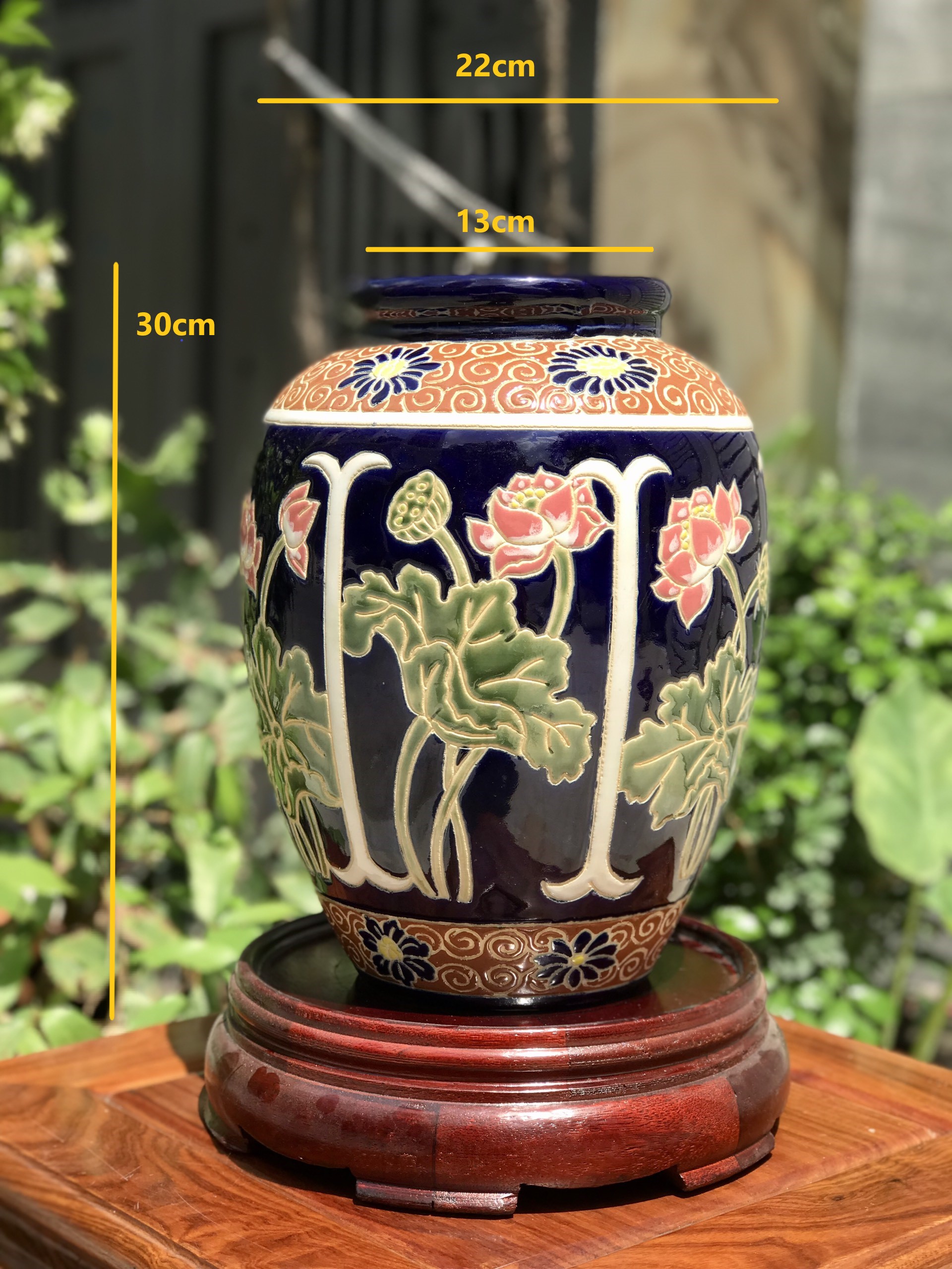 Bình Sen Trắng Gốm Sứ Nam Bộ 30