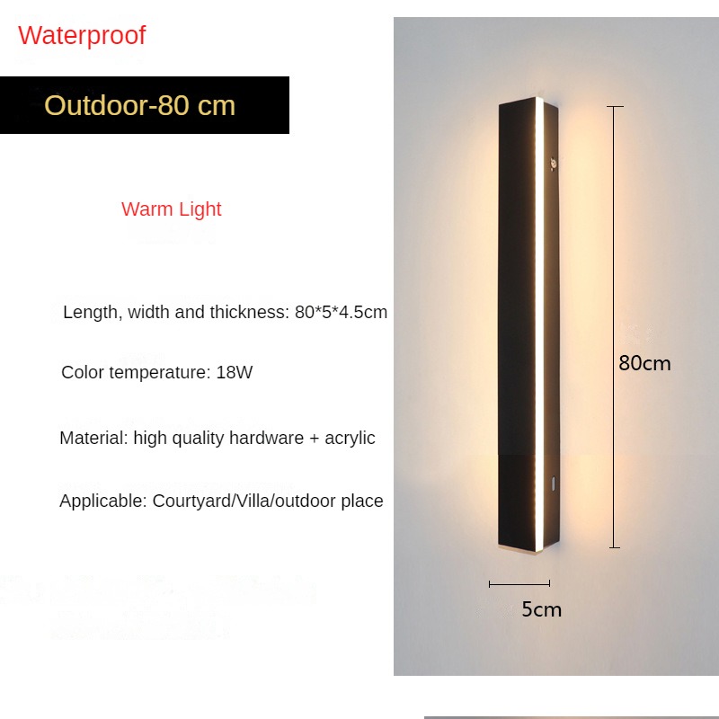 Picture of Modern Minimalist Waterproof Rectangular Aluminum LED Outdoor Wall ...