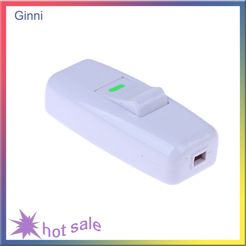 Ginni 1Pc Light Switch For Home Classic White Inline ON OFF Table Bedside Lamp Desk Light Cord Cable Switches Electrical Accessories