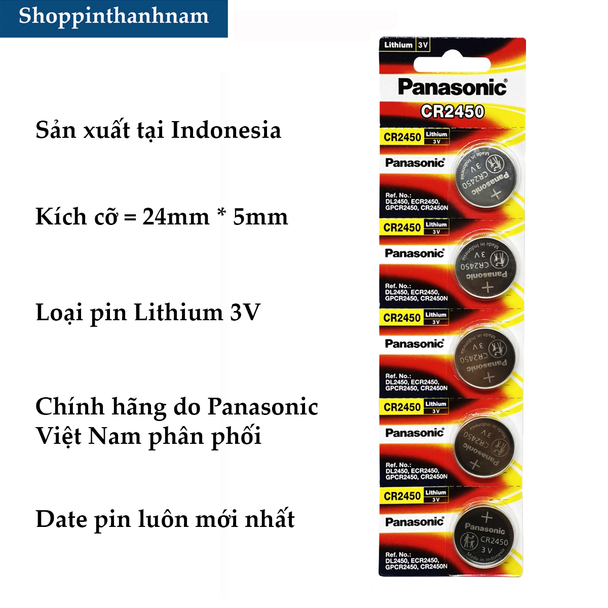 Pin CR2450 Panasonic Lithium 3 Volt - Hàng Chính Hãng