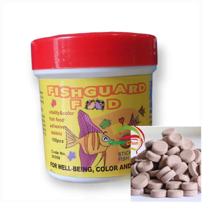 Thức ăn cho cá fish guard food - cám viên dán thành hồ cá
