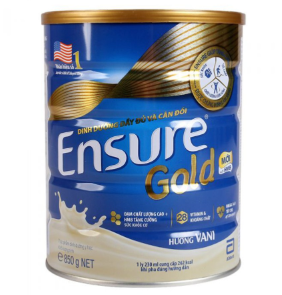 Sữa Ensure Gold HMB 850g hương vani date 2023