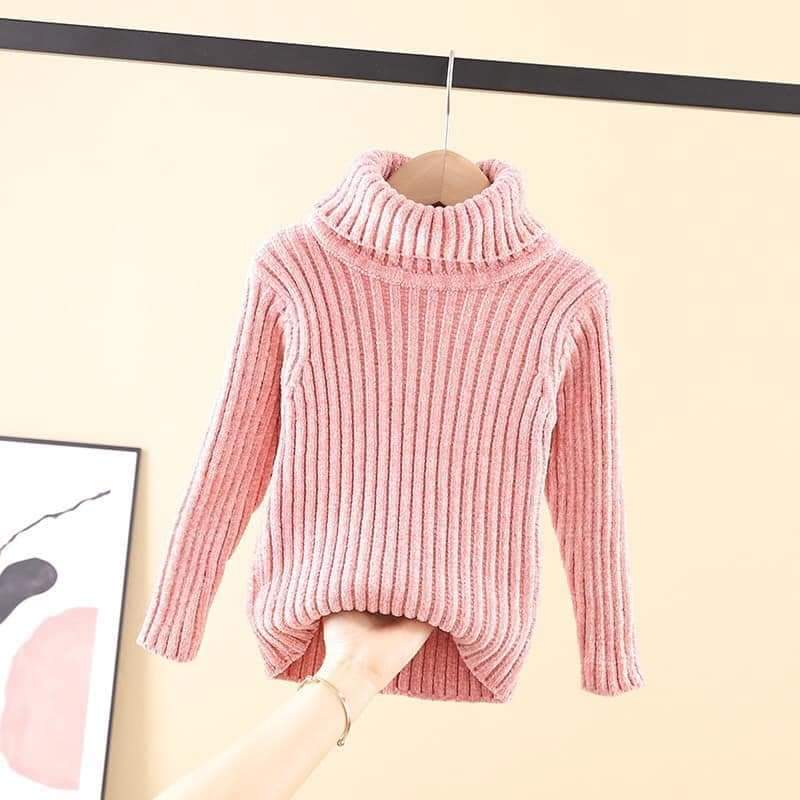 Áo len cho bé Kangmin-kids. Áo len nhung tuyết cổ lọ hàng quảng châu cao cấp cho bé trai và gái từ 8-20kgg