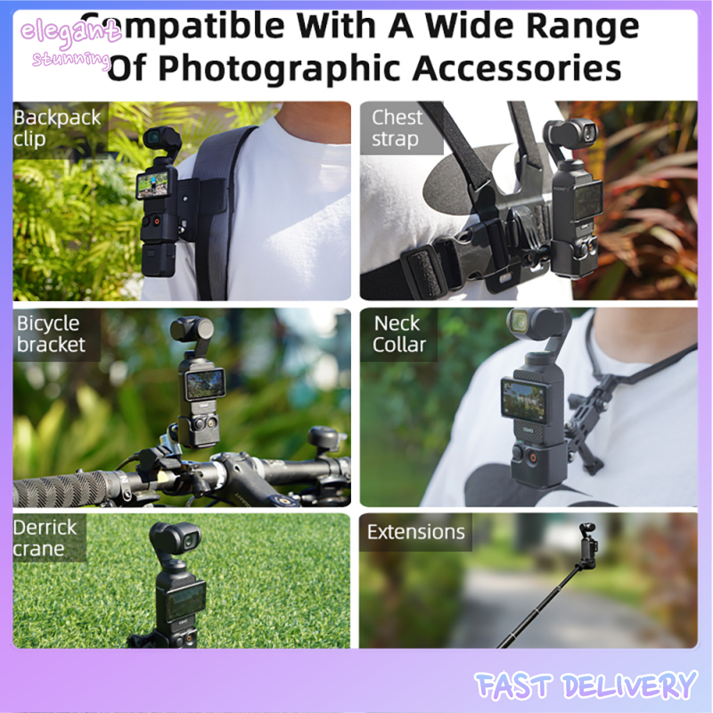 Elegantstunning gậy selfie Adapter xách tay Bộ chuyển đổi Camera thiết bị bảo vệ khung gắn kết giá mở rộng tương thích cho Osmo Túi 3 máy ảnh