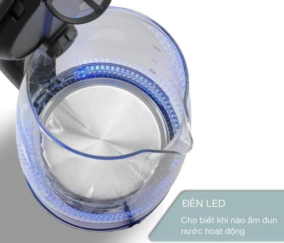 Ấm siêu tốc thủy tinh Lebenlang 1.7L