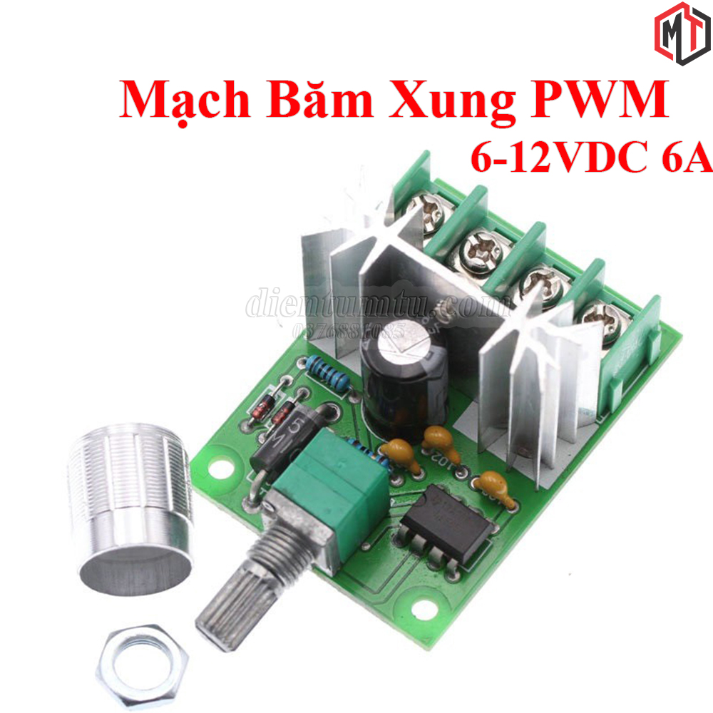 Mạch điều khiển tốc độ động cơ dc pwm 6v - 12v 6a