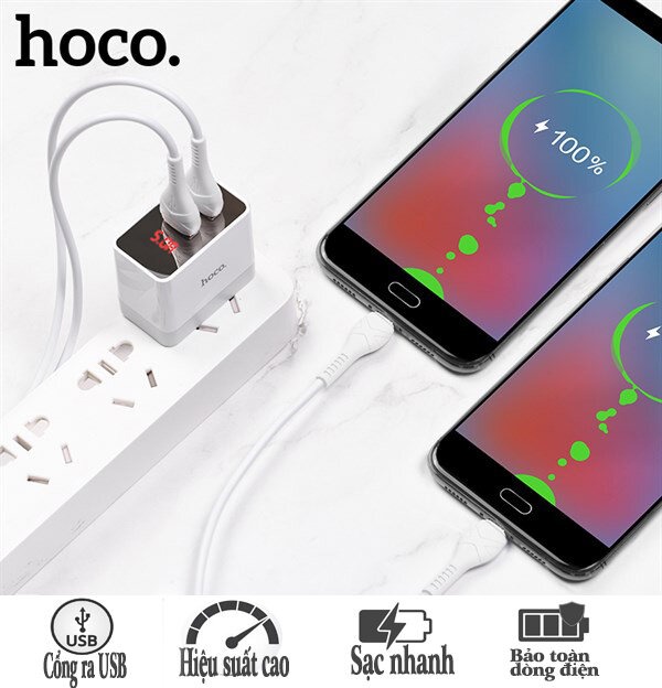 Cóc sạc đa năng Hoco DC28 2 cổng usb max 5.0A
