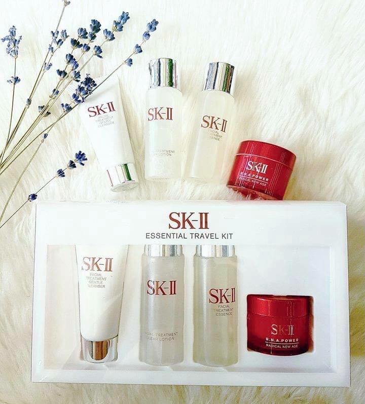Set dưỡng da 4 món sk -ii essential sk ii sáng da , mờ thâm nám , tàn nhang , ngăn ngừa mụn