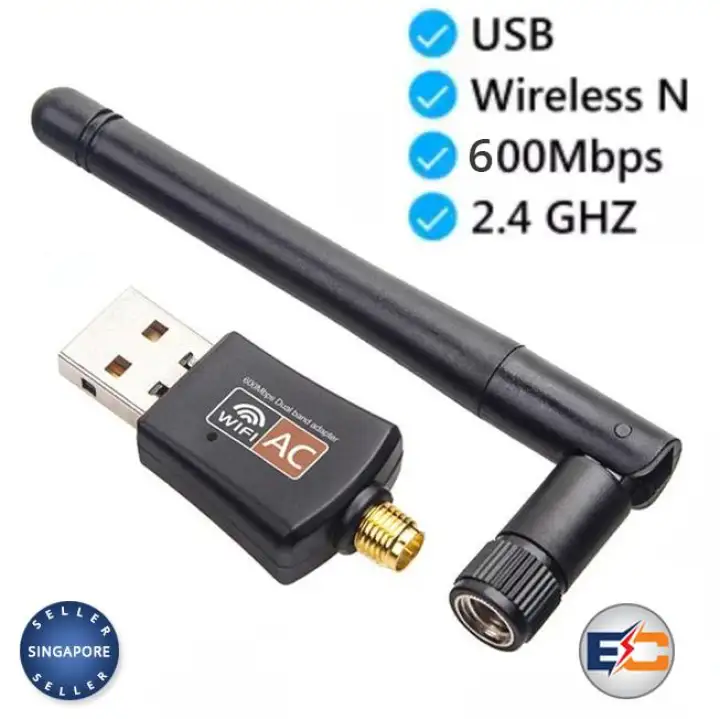 600mbps Dual Band High Speed Usb Wireless Wifi Adapter Dongle With Antenna Lv Ac600 2db Lazada Singapore