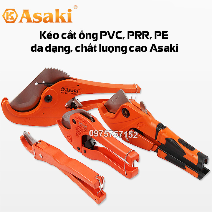 Kéo cắt ống nước Asaki JAPAN, kéo cắt ống nhựa PVC, PPR, PE đa năng, hạng