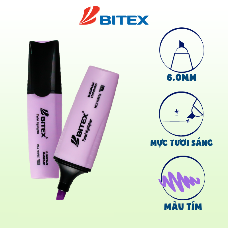 Bút dạ quang highlight Bitex HL05 màu Pastel